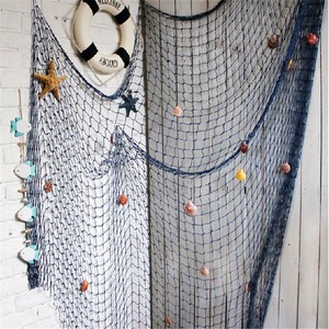 Décoration murale style méditerranéen : <span class=keywords><strong>filet</strong></span> <span class=keywords><strong>de</strong></span> pêche, ornements suspendus, accessoires nautiques sur le thème <span class=keywords><strong>de</strong></span> l'océan - Product Image 5
