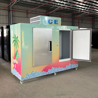 Congélateur commercial Mr Frio à 2 portes avec compresseur Danfoss, impression de logo personnalisée, pour la vente de glace en sacs, boîte de stockage extérieure pour sacs de glace