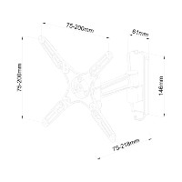 Support mural articulé pour téléviseur LCD/LED de 13 à 37 pouces, en aluminium robuste, compatible VESA 200x200, certifié CE