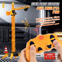 Jouets de construction télécommandés 2,4 GHz à 6 canaux pour enfants, prêts à l'emploi, avec lumières et chargeur, type grue à tour