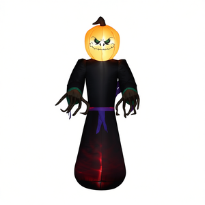 Calabaza Inflable de Halloween para Decoración de Jardín, Material de PVC, Iluminada, 8 Pies de Altura, para Exhibición Festiva - Product Image 1
