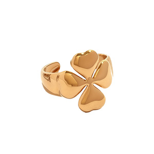 Four Leaf Clover <b>Ring</b> Women Adjustable Open Index Finger <b>Ring</b> Gold <b>Silver</b> Color Fashion Jewelry Gift - Product Image 5