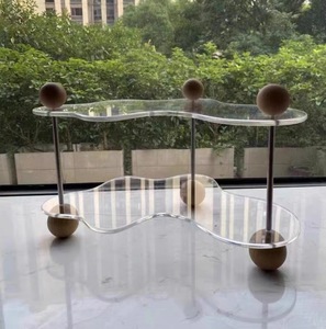 Plateau d'aromathérapie moderne en PS transparent et écologique, pour le bureau, le salon, la maison, ornement décoratif, plateau de rangement de bureau - Product Image 3