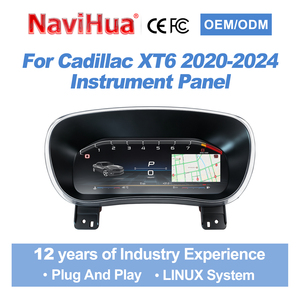 หน้าปัดเรือนไมล์ดิจิตอล LCD ระบบ Linux สำหรับรถยนต์ Cadillac XT6 ปี 2020-2024 ยี่ห้อ Navihua รุ่น NewCar Auto Meter รองรับ Carplay - Product Image 1