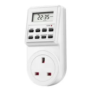 British Small Screen Timer Switch Socket Air conditioner Kitchen timer switch 0-168hour 230V 13A 2900W Neutral Packaging