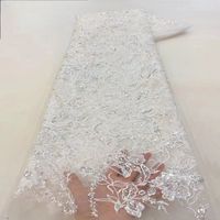 Robe élégante faisant des paillettes de broderie tissus de dentelle de filet de tulle floral dernier tissu de paillettes