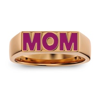 Milskye Romantischer Schmuck Smart Fashion 18k Gold 925 Silber Mutter-Ring Hot Pink Go Emaille-Ringe für Frauen