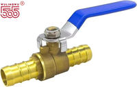 Robinet à bille manuel en laiton WLW, haute température, filetage NPT, raccord rapide 16mm/19mm, pour tuyau PEX de camion, eau/gaz, 650 psi
