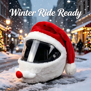 Funda de Casco de Felpa Suave y Resistente al Frío, Personalizada OEM, Decoración Navideña Divertida para Motocicleta, Funda de Casco de Santa Claus - Product Image 6