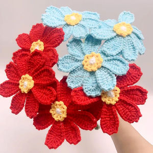 Flores de Girasol y <span class=keywords><strong>Cosmos</strong></span> Tejidas a Crochet, Hechas a Mano con Algodón, Flores Artificiales para Decoración del Hogar, Bodas, Fiestas, San Valentín, DIY - Product Image 2