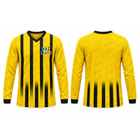 Erkekler İçin Yuvarlak Yaka ve Fileli Panellerle Uzun Kollu Futbol Forması, Yalnızca Grup Siparişleri İçin (Sadece Forma)