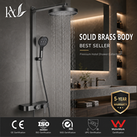 Ensemble de douche mural en laiton durable à trois fonctions, système de douche pluie de qualité professionnelle pour usage résidentiel et hôtelier