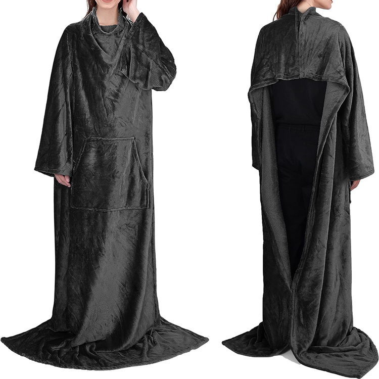 Wearable Blanket with Sleeves for Adults