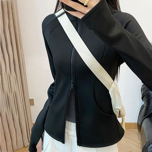 Nouvelle <span class=keywords><strong>Veste</strong></span> de Yoga d'<span class=keywords><strong>Hiver</strong></span> Chaude en Polaire, Respirante, Ajustée, avec Fermeture Éclair, pour Sport, Course à Pied, Fitness, pour <span class=keywords><strong>Femme</strong></span> - Product Image 2