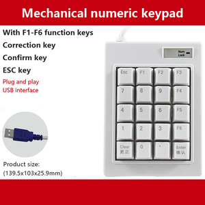 Chuyên Nghiệp 20-Key Có Dây Cơ Khí Bàn Phím Máy Tính Với <span class=keywords><strong>Numeric</strong></span> Bàn Phím Tiền Mặt Đăng Ký USB Có Dây Kỹ Thuật Số Số Bàn Phím - Product Image 3