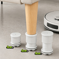 Pieds de meubles réglables en hauteur avec roulettes - Patins de support robustes pour canapé, table et bureau