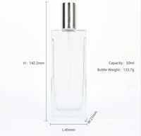 Atomiseur De Parfum vide 2 Oz, Bouteille En Verre Plat, Pulvérisateur D'or 60ml Décanter Bouteille De Parfum