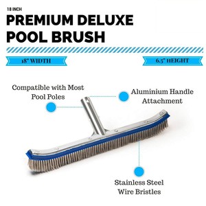 BONNY 18 "スイミングプールクリーニングステンレス钢ワイヤー剛毛壁ブラシアルミ付き - Product Image 2