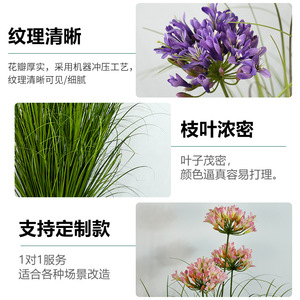 ต้นอะกาแพนธัสประดิษฐ์ ขนาด 100 ซม. 200 ซม. ตกแต่งภายในและภายนอกอาคารได้อย่างสมจริง กระถางดอกไม้ตกแต่งบ้าน - Product Image 3