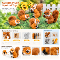 Jouet en peluche d'écureuil simulé sur mesure ODM, animal réaliste, logo personnalisé pour la vente en gros de souvenirs