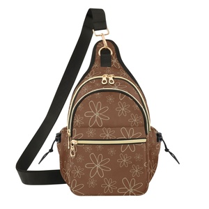 New Arrival Hawaiian Brown Tiare Flower Waterproof Sling Crossbody Bag Custom Outdoor <b>Small</b> Chest Bag Women's Messenger Bags - Product Image 2