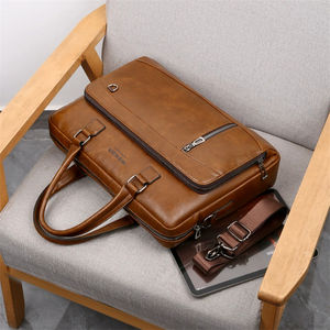 Maletín Ejecutivo Cruzado de Viaje de Negocios, de Cuero PU Negro, Suave, Impermeable, para Portátil, con Gran Capacidad para el Trabajo - Product Image 6