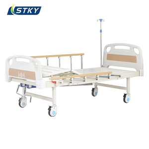 Lit d'hôpital manuel <span class=keywords><strong>à</strong></span> <span class=keywords><strong>deux</strong></span> fonctions, lit médical <span class=keywords><strong>à</strong></span> double manivelle avec matelas et table <span class=keywords><strong>à</strong></span> <span class=keywords><strong>manger</strong></span> pour les soins infirmiers - Product Image 3