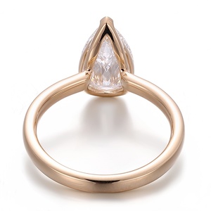 Bague en or massif 18K 14K 10K avec diamant de laboratoire taille poire 3,1 carats, bijoux de mode, nouveau design, fabrication artisanale, bijoux de mariage et de fiançailles pour femmes - Product Image 3