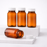 Fournisseur fiable, flacons en plastique PET ambrés robustes et étanches de 120 ml avec logo personnalisé pour l'emballage de médicaments