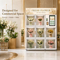 Distributeur Automatique Intelligent Réfrigéré en Acier Inoxydable pour Fleurs – Casier à Bouquets 8 Portes avec Gestion Cloud – Kiosque de Vente au Détail Automatique