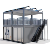 Maison Conteneur Solaire Écologique à Deux Étages, Maison en Acier Modulaire Pliable et Démontable de Haute Technologie pour Usage Domestique ou Bureau