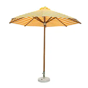 PY新设计圆形条纹豪华铝合金立柱公共区域户外伞沙滩海滨花园阳伞