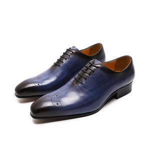 High-End Custom Men's Derby <b>Shoes</b> Top-Grain Leather Casual Breathable Soft-<b>Soled</b> Brogue Detailing - Product Image 4