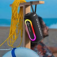 Altavoz Bluetooth Portátil Hopestar P60 de 20W, Resistente al Agua IPX7, con Luz RGB Rítmica, Radio FM Estéreo TWS, Altavoz de Mano para Exteriores