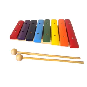 子供用木琴、子供用安全マレット付きカラーシザー木製木琴おもちゃ、幼児用教育楽器おもちゃ
