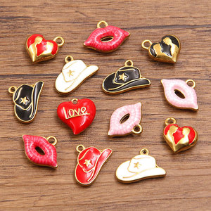 Custom <b>Cute</b> Cartoon DIY 14k 18k PVD Gold Plated Jewelry 316L Stainless Steel <b>Bracelet</b> Lip Charms for <b>Bracelet</b> Necklace - Product Image 2