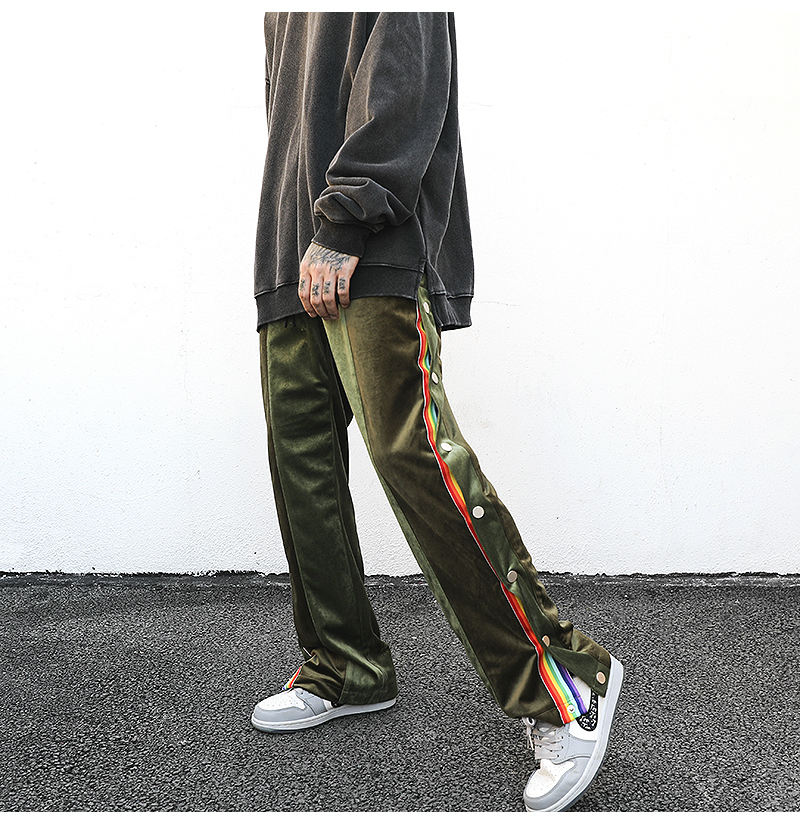 Shop High Street Style Wholesale Velvet Flared Pants Men - Main Image