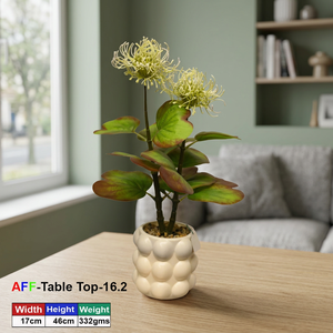 กระถางต้นไม้ประดิษฐ์รูปทรงหมอนดอกไม้สีเขียวมะนาว - Product Image 2