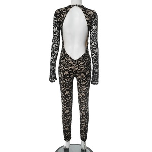 Viviblook 2025 J25JP111ผู้หญิงจั๊มสูทคอกลมลูกไม้ติดกระดุมเปลือยหลังจั๊มสูทแบบชิ้นเดียวสำหรับผู้หญิงบอดี้คอน - Product Image 5