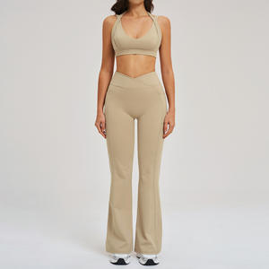 Горячая распродажа: Спортивный комплект YIYI с высокой поддержкой, сексуальные леггинсы с боковыми карманами, комплекты для йоги, быстросохнущая женская одежда для фитнеса - Product Image 4