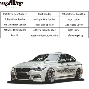 Gli accessori esterni <span class=keywords><strong>F30</strong></span> includono lo <span class=keywords><strong>Spoiler</strong></span> del separatore laterale del labbro posteriore del parafango del labbro della griglia anteriore per BMW serie 3 <span class=keywords><strong>F30</strong></span> 2012-2018 - Product Image 2