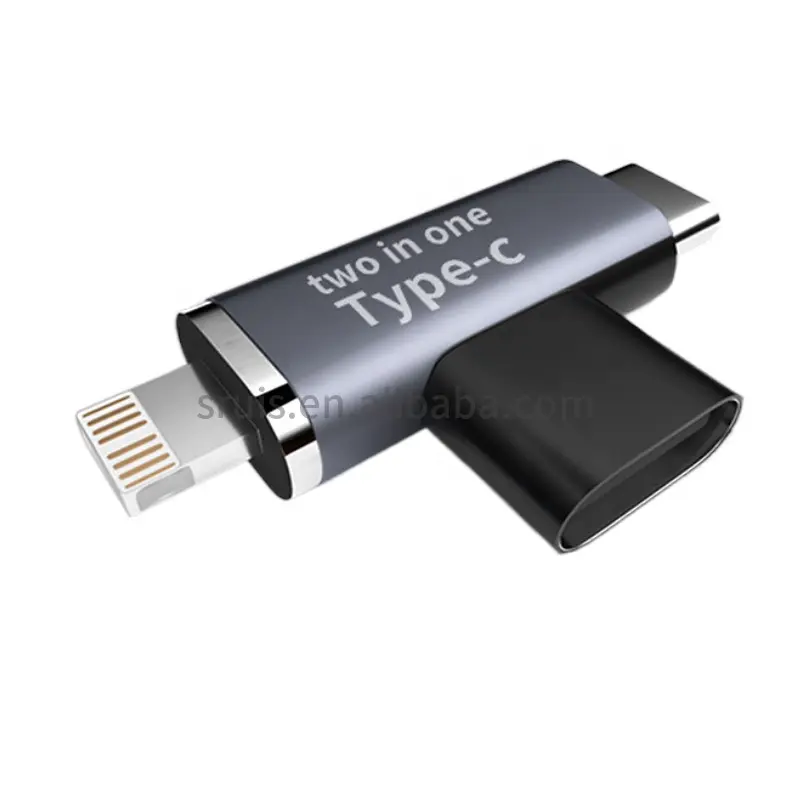 2 ב 1 USB סוג C נקבה כדי USB-C מיקרו 8pin זכר ספליטר מתאם מחבר סוג-c מטען ממיר