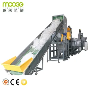 Waste Soft Plastic PP Woven Bags PE Films Shredding Cleaning Recycling Line