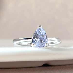 18K <b>Gold</b> Plated Pear Shape Cubic Zirconia Engagement <b>Ring</b> Women's Classic Style Jewelry - Product Image 4