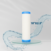 Cartouche de filtre à eau au charbon de coco 10*2,5 pouces, modèle CTO standard WC107, universelle pour la maison, élimination du chlore et des impuretés
