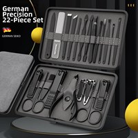 Ensemble de manucure et pédicure de haute qualité, 22 pièces, en acier inoxydable, kit de soin des ongles pour les mains et les pieds