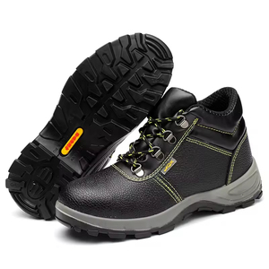 Bottes de sécurité industrielles unisexes à lacets antidérapantes anti-perforation respirantes avec embout en acier et tige en cuir microfibre - Product Image 5