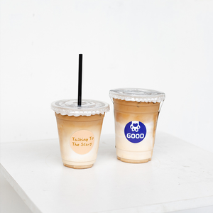 Tazze trasparenti trasparenti monouso con Logo stampato personalizzato per animali domestici 12/16/24/32 oz con coperchi per bevande fredde al caffè - Product Image 3