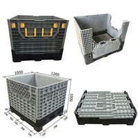 Caixa Plástica Grande de HDPE 1200x1000 para Indústria, Empilhável, Dobrável, Aninhável, com Tampa e Rodas para Armazenamento Pesado