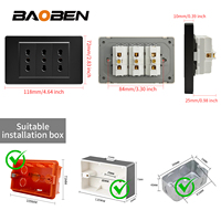 BAOBEN Panneau PC ignifuge vierge, Prise murale intelligente avec interrupteur lumineux, Type C, Norme italienne, Prise UE